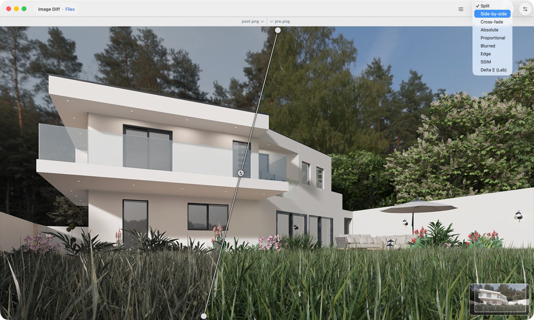 ABDiff image comparison view on macOS