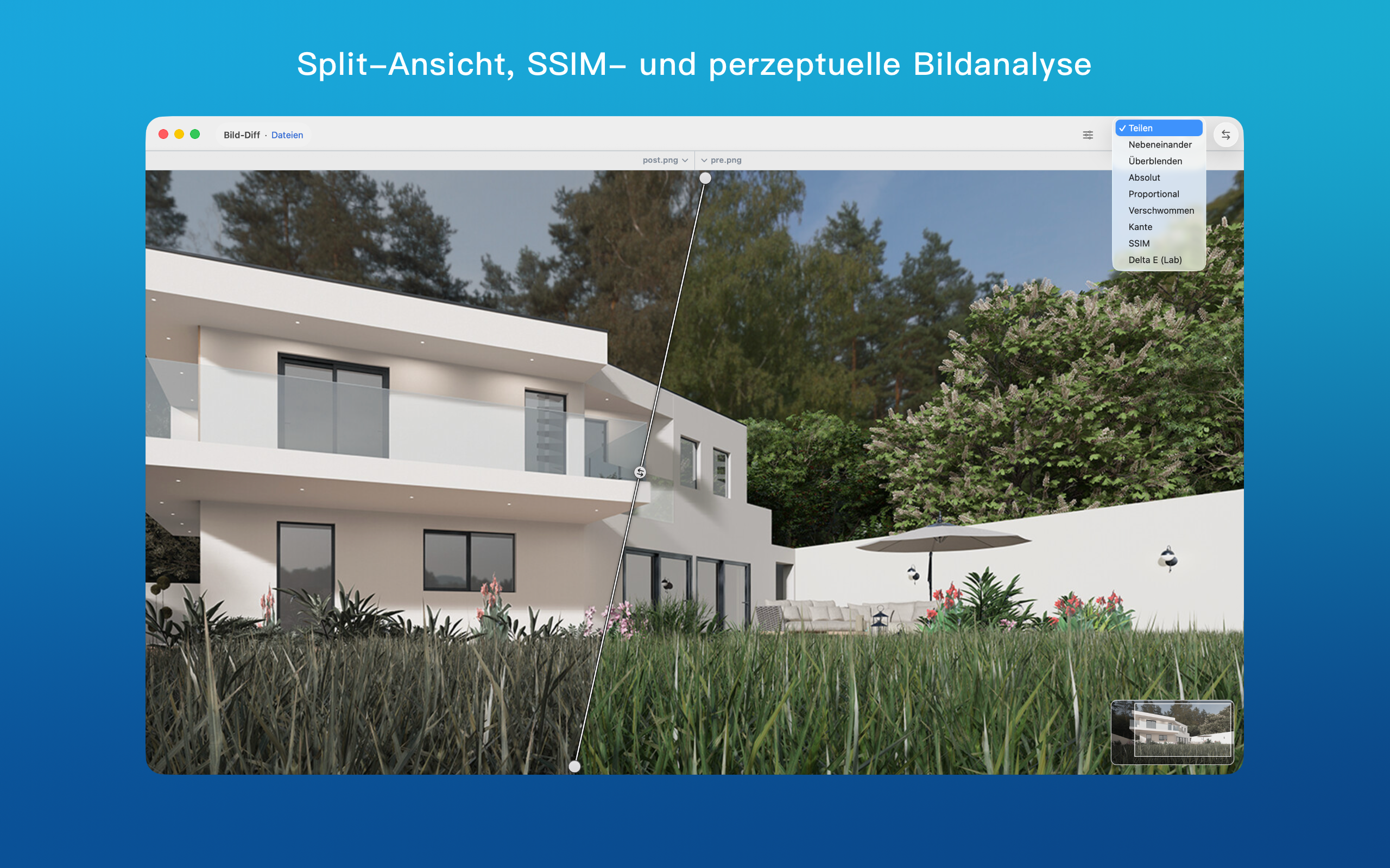 ABDiff Bildvergleichsmodi auf macOS