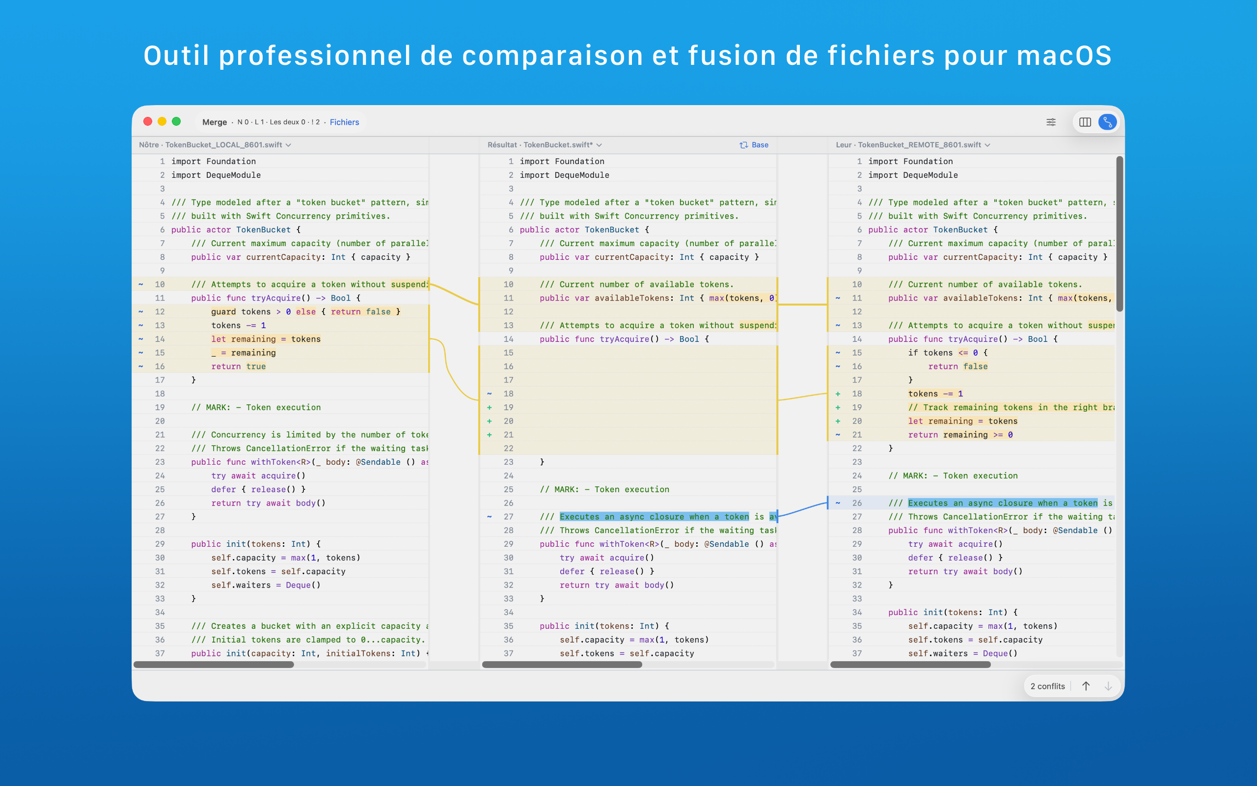 Vue de fusion ABDiff sur macOS